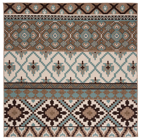 Safavieh Veranda 6'-7" x 6'-7" Rug in Creme / Brown