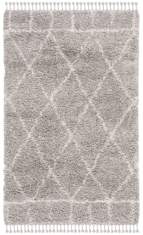 Safavieh Pro Lux Shag 400 4'-0" x 6'-0" Rug in Grey / Cream