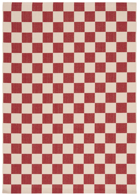 Safavieh Courtyard 4'-0" x 5'-7" Rug in Red / Beige