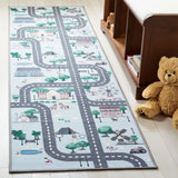 Safavieh Kids Playhouse 200 2'-2" x 6'-0" Rug in Blue / Dark Grey