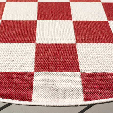 Safavieh Courtyard 6'-7" x 6'-7" Rug in Red / Beige