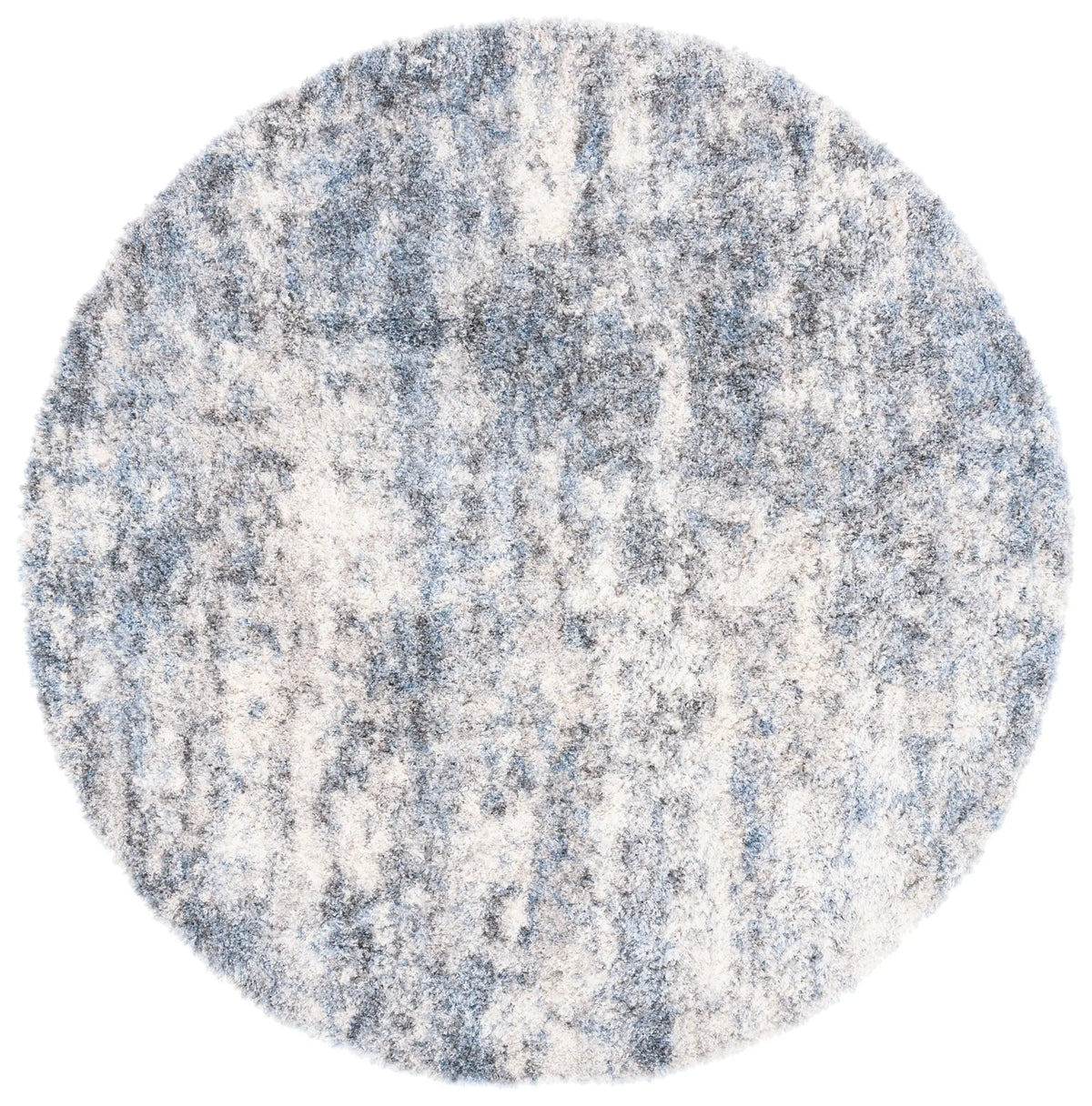 Safavieh Berber Shag 200 6'-7" x 6'-7" Rug in Ivory / Blue