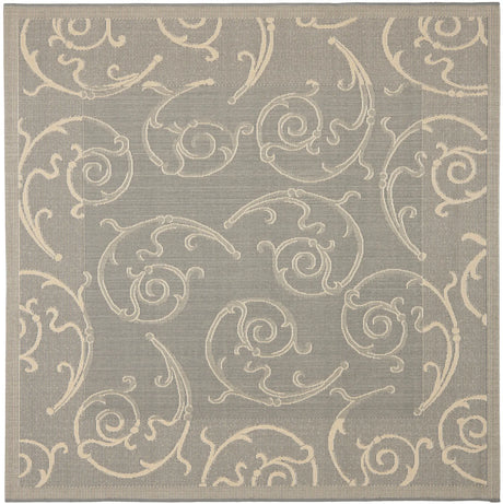 Safavieh Courtyard 6'-7" x 6'-7" Rug in Grey / Natural