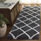 Safavieh Hudson Shag 2'-3" x 8'-0" Rug in Dark Grey / Ivory