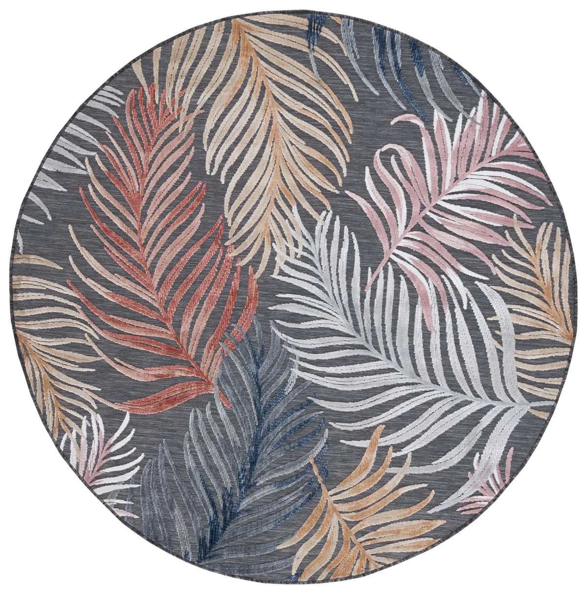 Safavieh Cabana 5'-1" x 5'-1" Rug in Black / Rust