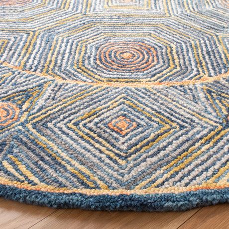 Safavieh Micro-Loop 5'-0" x 5'-0" Rug in Green / Blue