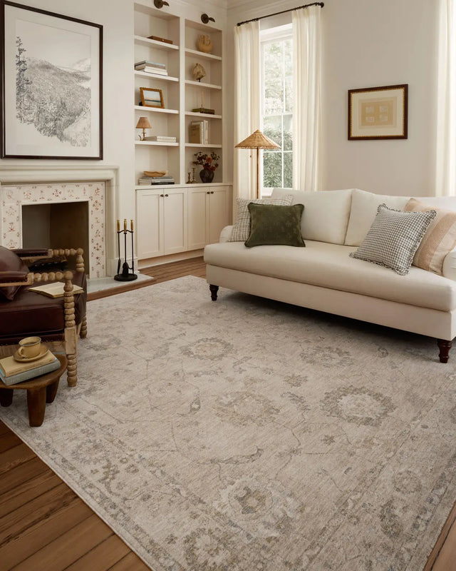 Chris Loves Julia x Loloi Louisa LOI-02 Oatmeal / Slate Rug - room scene 3