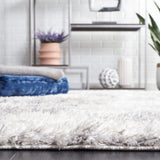 Safavieh Lindsay Shag 4'-0" x 6'-0" Rug in Ivory / Grey