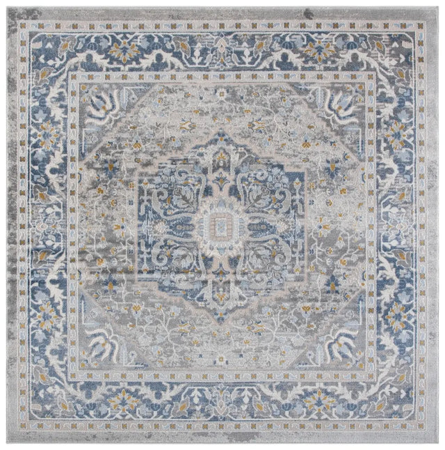 Safavieh Palma 6'-7" x 6'-7" Rug in Grey / Teal