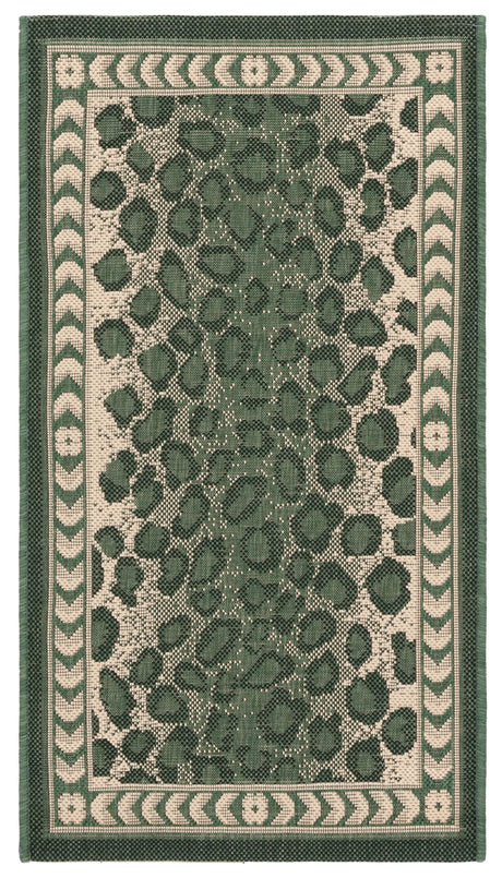 Safavieh Courtyard 2'-0" x 3'-7" Rug in Dark Green / Ivory