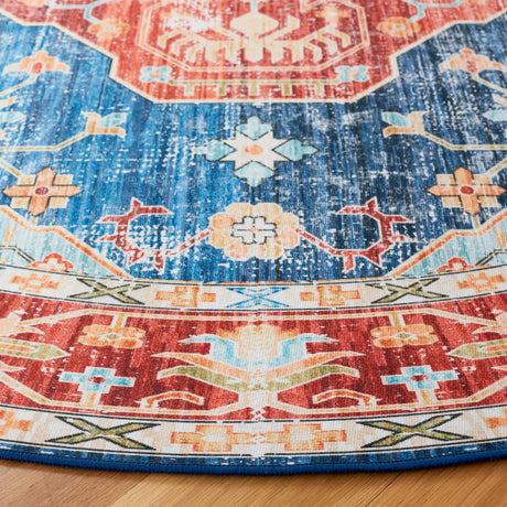 Safavieh Tucson 6'-0" x 6'-0" Rug in Rust / Blue