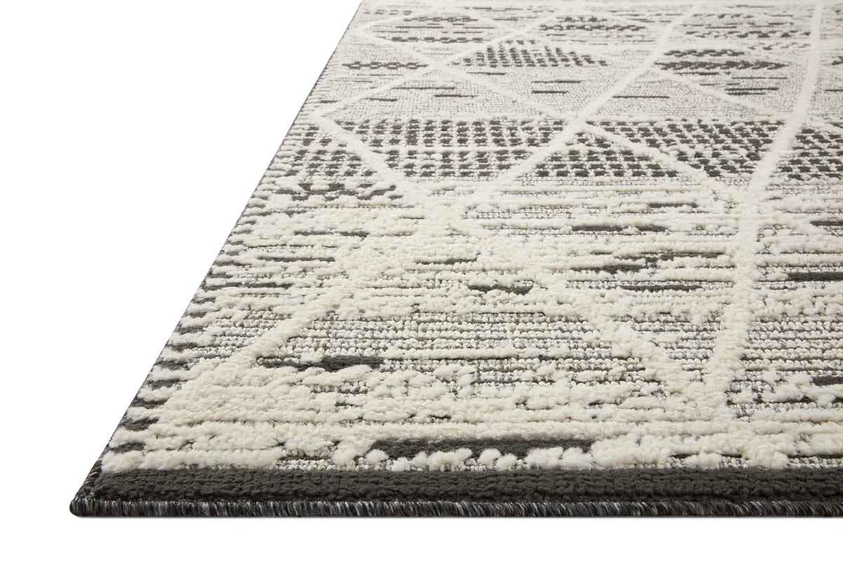 Loloi Fabian Fab-03 Charcoal/Ivory Rug - rug corner