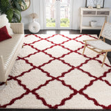 Safavieh Sgd-Dallas Shag 10'-0" x 14'-0" Rug in Ivory / Red
