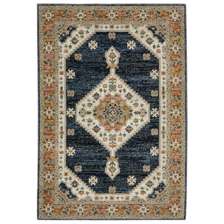 Oriental Weavers Sphinx Andorra 2281E Blue/ Orange Rug - main flat