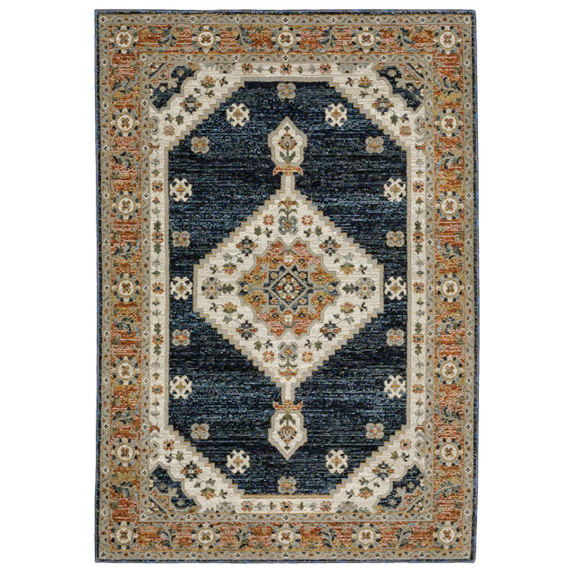 Oriental Weavers Sphinx Andorra 2281E Blue/ Orange Rug - main flat