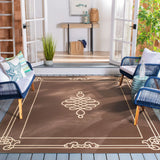 Safavieh Courtyard 6'-7" x 9'-6" Rug in Chocolate / Cream