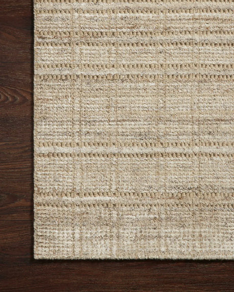 Loloi Jamie Jem-01 Natural/Sand Rug - corner on wood
