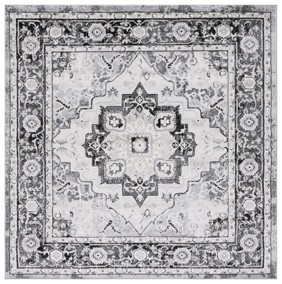 Safavieh Brentwood 6'-7" x 6'-7" Rug in Black / Ivory
