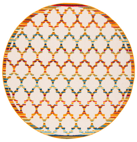 Safavieh Cabana 6'-7" x 6'-7" Rug in Ivory / Orange