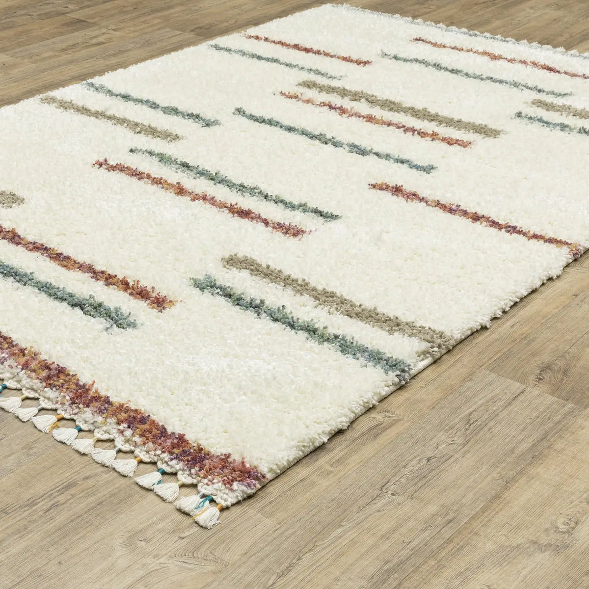 Oriental Weavers Sphinx Axis Ax04A Ivory/ Multi Rug - angle detail