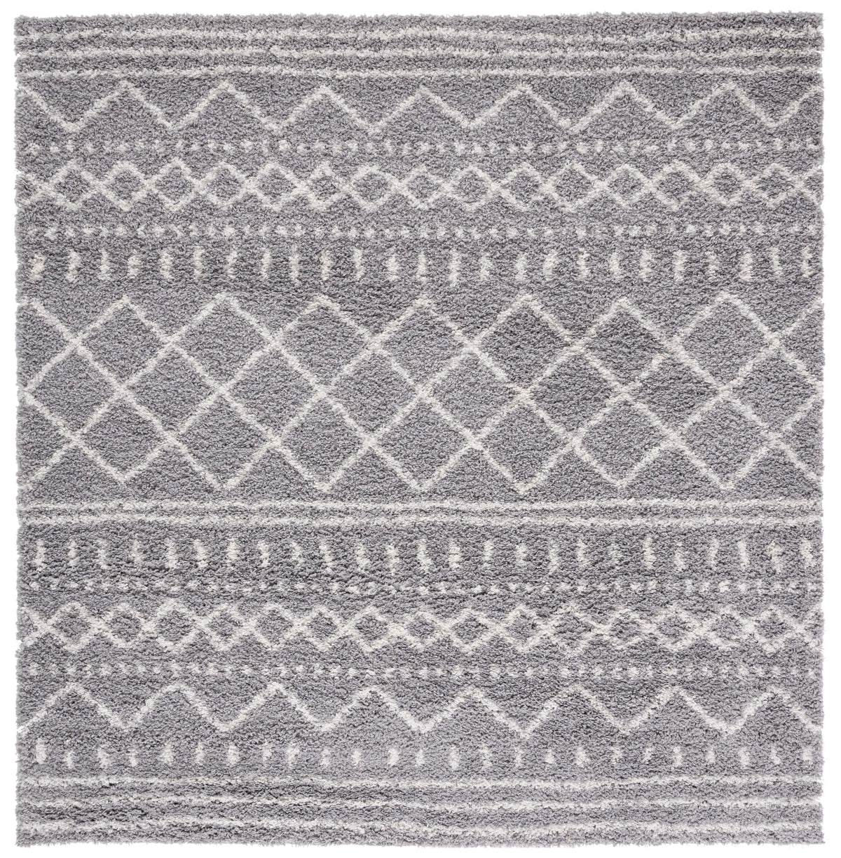 Safavieh Arizona Shag 6'-7" x 6'-7" Rug in Grey / Ivory