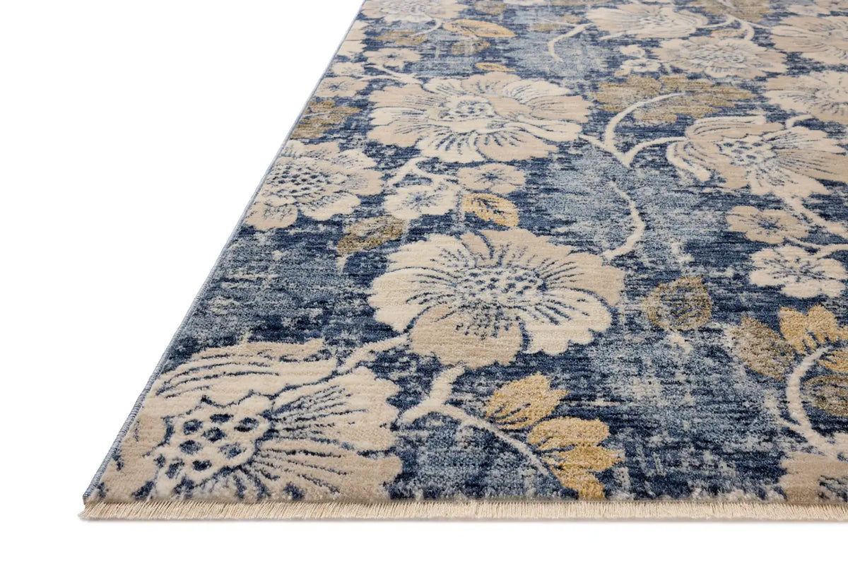 Loloi Eileen ELE-03 Transitional Power Loomed Denim, Natural Rug - rug corner