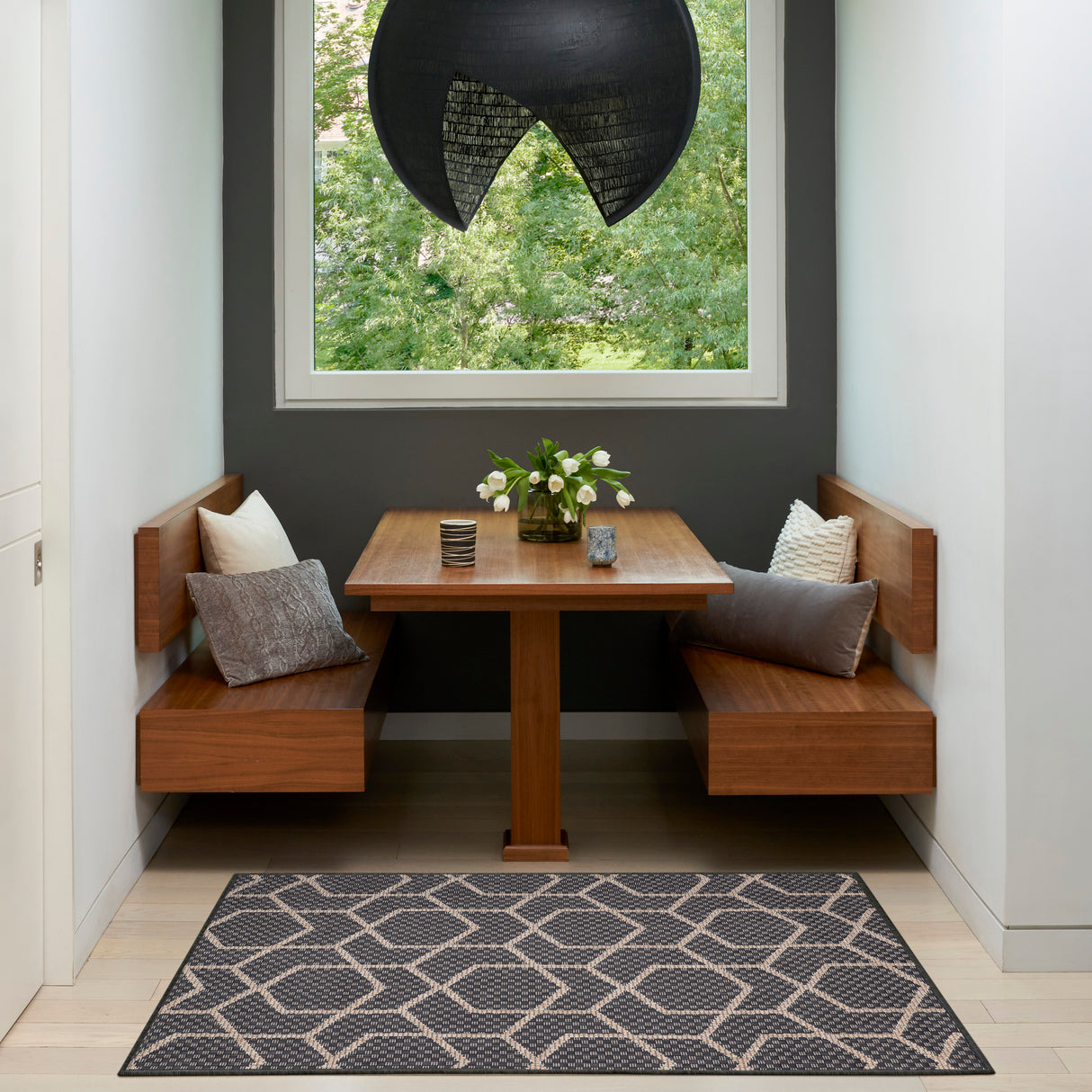 Nourison Horizon Indoor/Outdoor HOZ01 Charcoal Contemporary Area Rugs