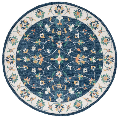 Safavieh Micro-Loop 5'-0" x 5'-0" Rug in Blue / Ivory