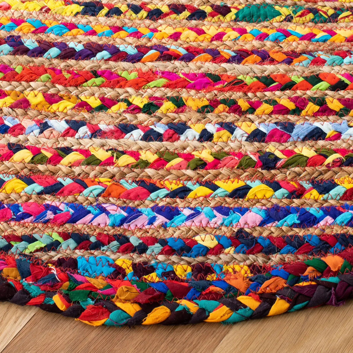 Safavieh Braided 5'-0" x 5'-0" Rug in Pink / Red