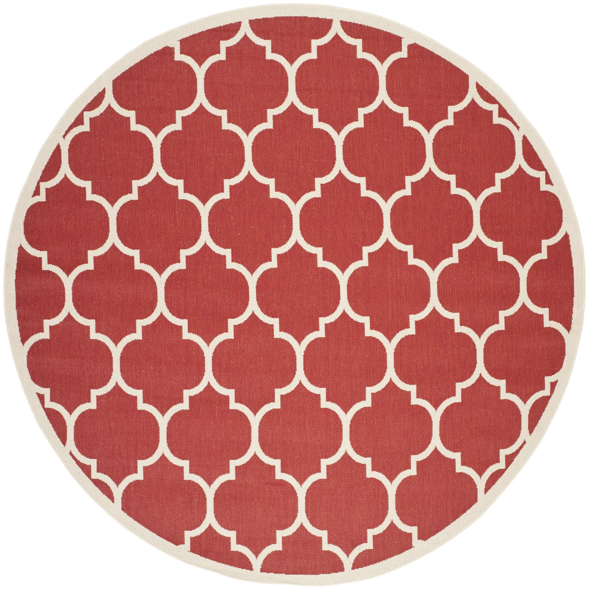 Safavieh Courtyard 7'-10" x 7'-10" Rug in Red / Bone