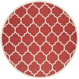 Safavieh Courtyard 7'-10" x 7'-10" Rug in Red / Bone
