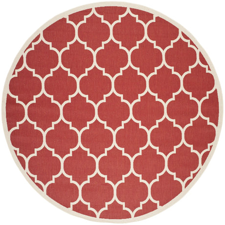 Safavieh Courtyard 7'-10" x 7'-10" Rug in Red / Bone