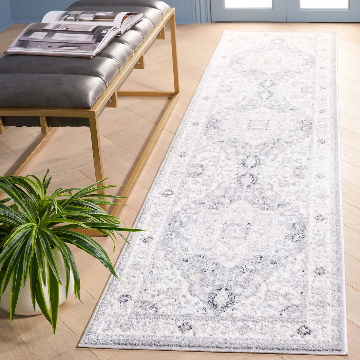 Safavieh Layla 2'-2" x 9'-0" Rug in Ivory Grey / Charcoal