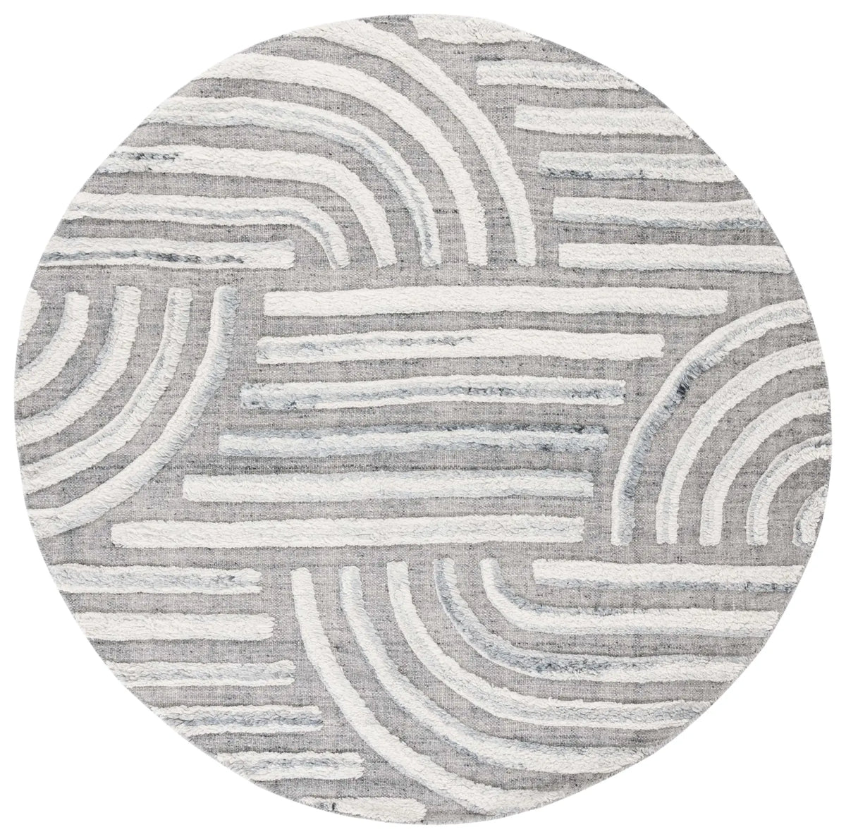 Safavieh Kilim 6'-0" x 6'-0" Rug in Dark Grey / Ivory