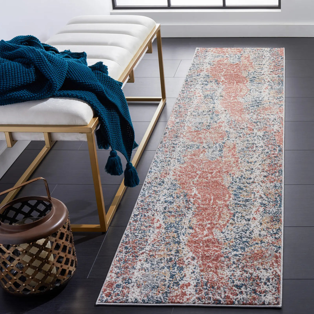 Safavieh Invista 2'-0" x 8'-0" Rug in Navy / Rust