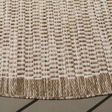Safavieh Beach House 6'-7" x 6'-7" Rug in Brown / Ivory