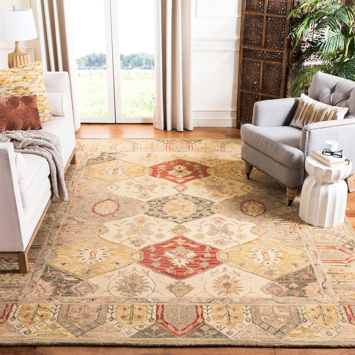 Safavieh Anatolia 9'-6" x 13'-6" Rug in Beige / Multi