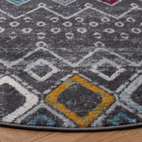 Safavieh Amsterdam 5'-1" x 5'-1" Rug in Dark Grey / Ivory