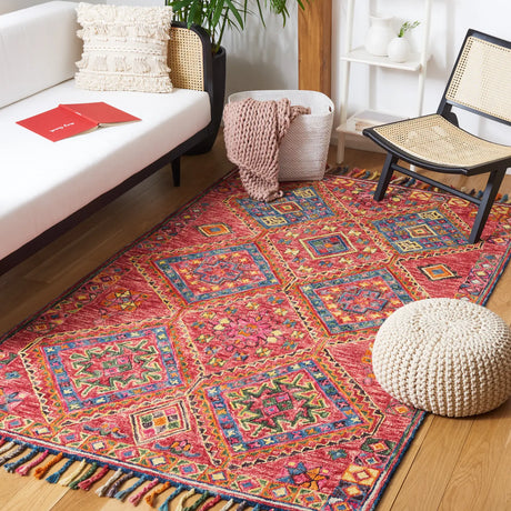 Safavieh Aspen 4'-0" x 6'-0" Rug in Red / Blue