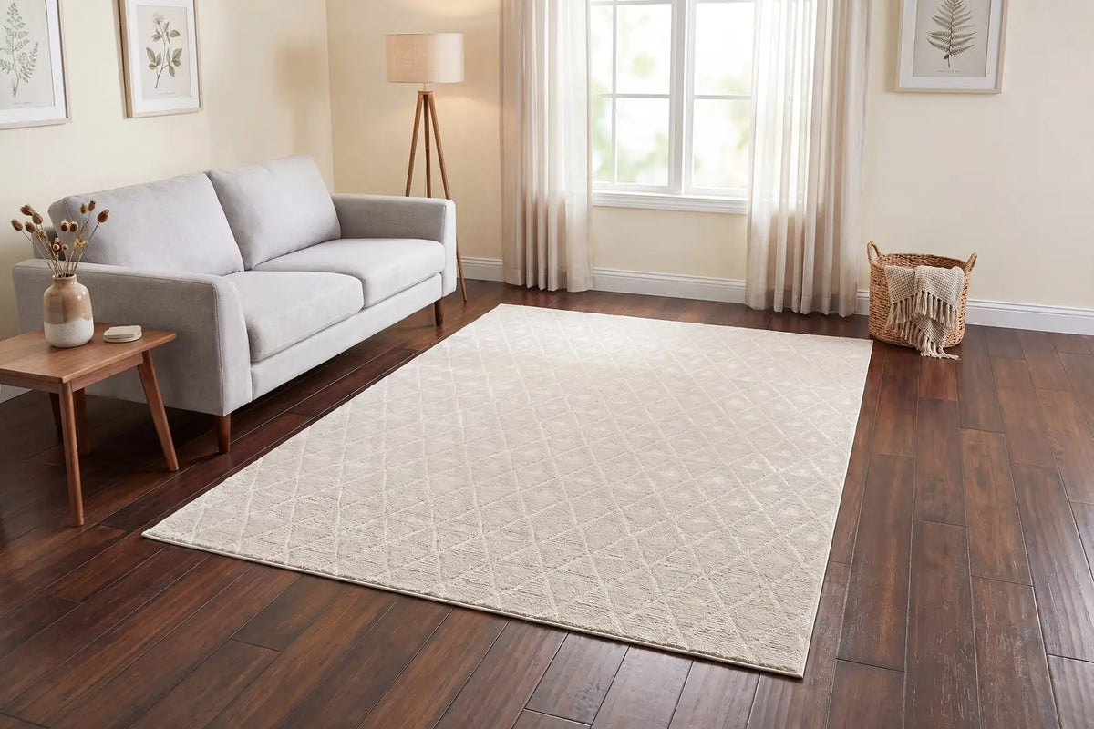 Dynamic Rugs Penta 6322 Power Loomed Modern Cream Rug - Room