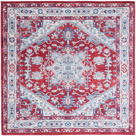 Safavieh Brentwood 6'-7" x 6'-7" Rug in Red / Ivory