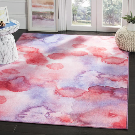 Safavieh Paint Brush 4'-4" x 6'-0" Rug in Fuchsia / Lavender