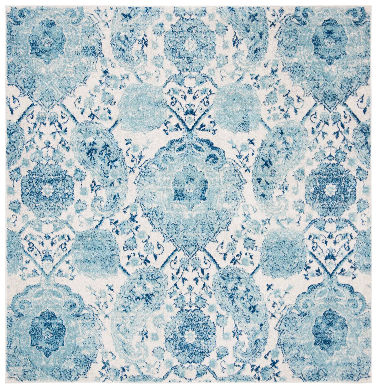 Safavieh Madison 6'-7" x 6'-7" Rug in Cream / Turquoise