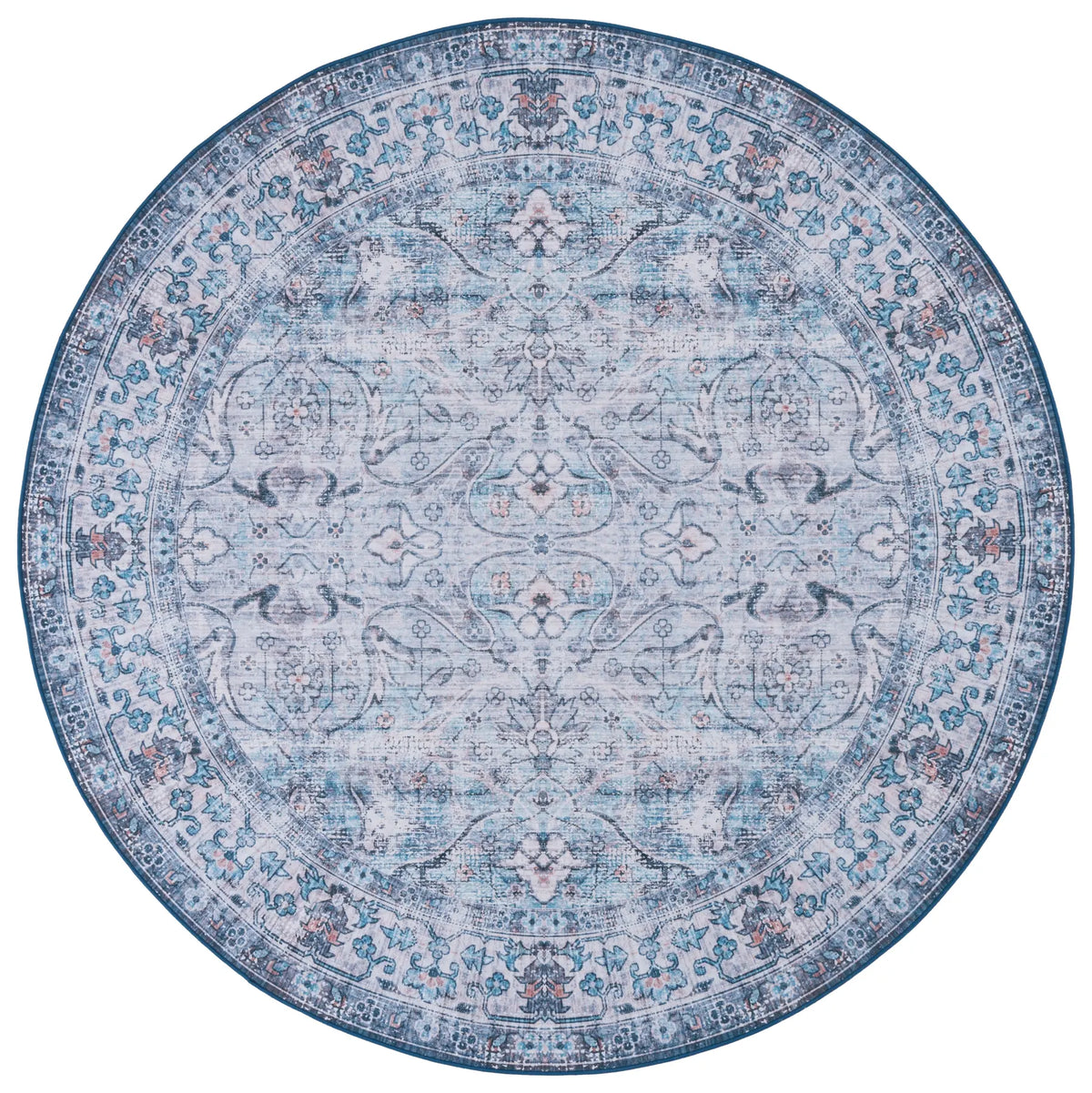 Safavieh Tucson 6'-0" x 6'-0" Rug in Aqua / Pink