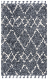 Safavieh Pro Lux Shag 400 4'-0" x 6'-0" Rug in Blue / Creme