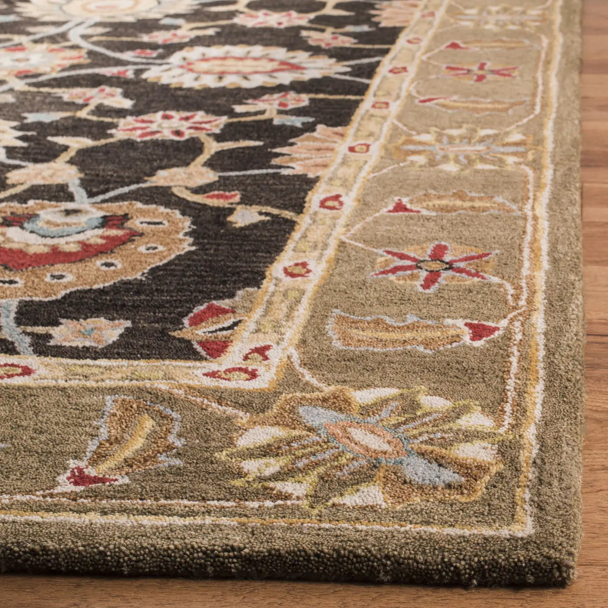 Safavieh Anatolia 4'-0" x 6'-0" Rug in Black / Green
