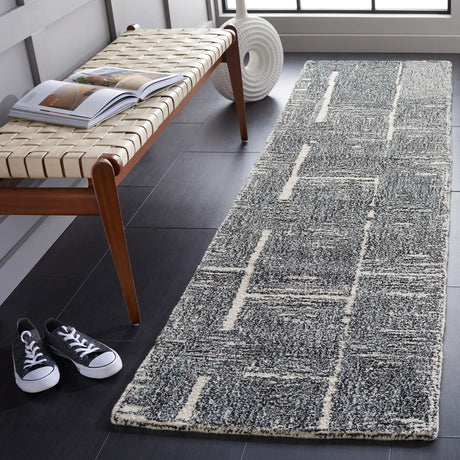 Safavieh Metro 2'-3" x 9'-0" Rug in Black / Ivory