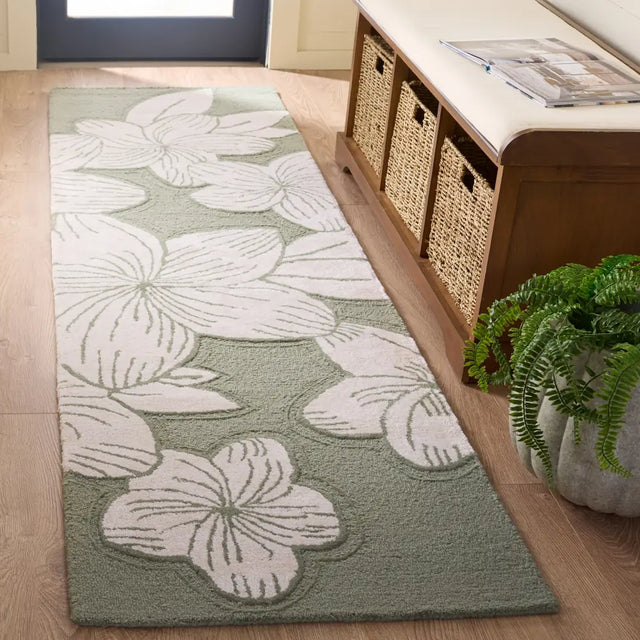 Safavieh Glamour 2'-3" x 8'-0" Rug in Sage Green / Ivory
