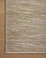 Loloi Wade Wae-01 Sage/Gold Rug - corner on wood