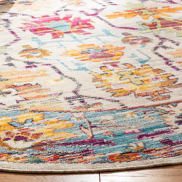 Safavieh Crystal 7'-0" x 7'-0" Rug in Cream / Teal